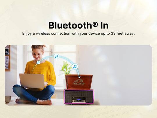 Bluetooth® In

Enjoy a wireless connection with your device up to 33 feet away.