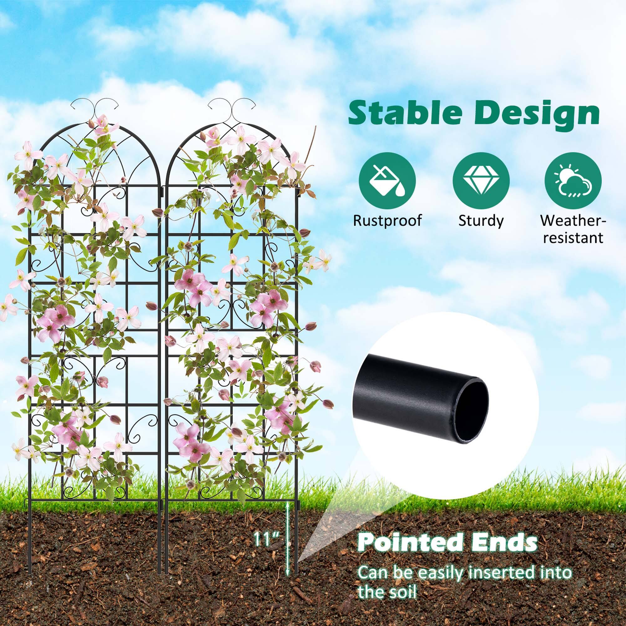 Stable Design  
Rustproof  
Sturdy  
Weather-resistant  

11" Pointed Ends  
Can be easily inserted into the soil