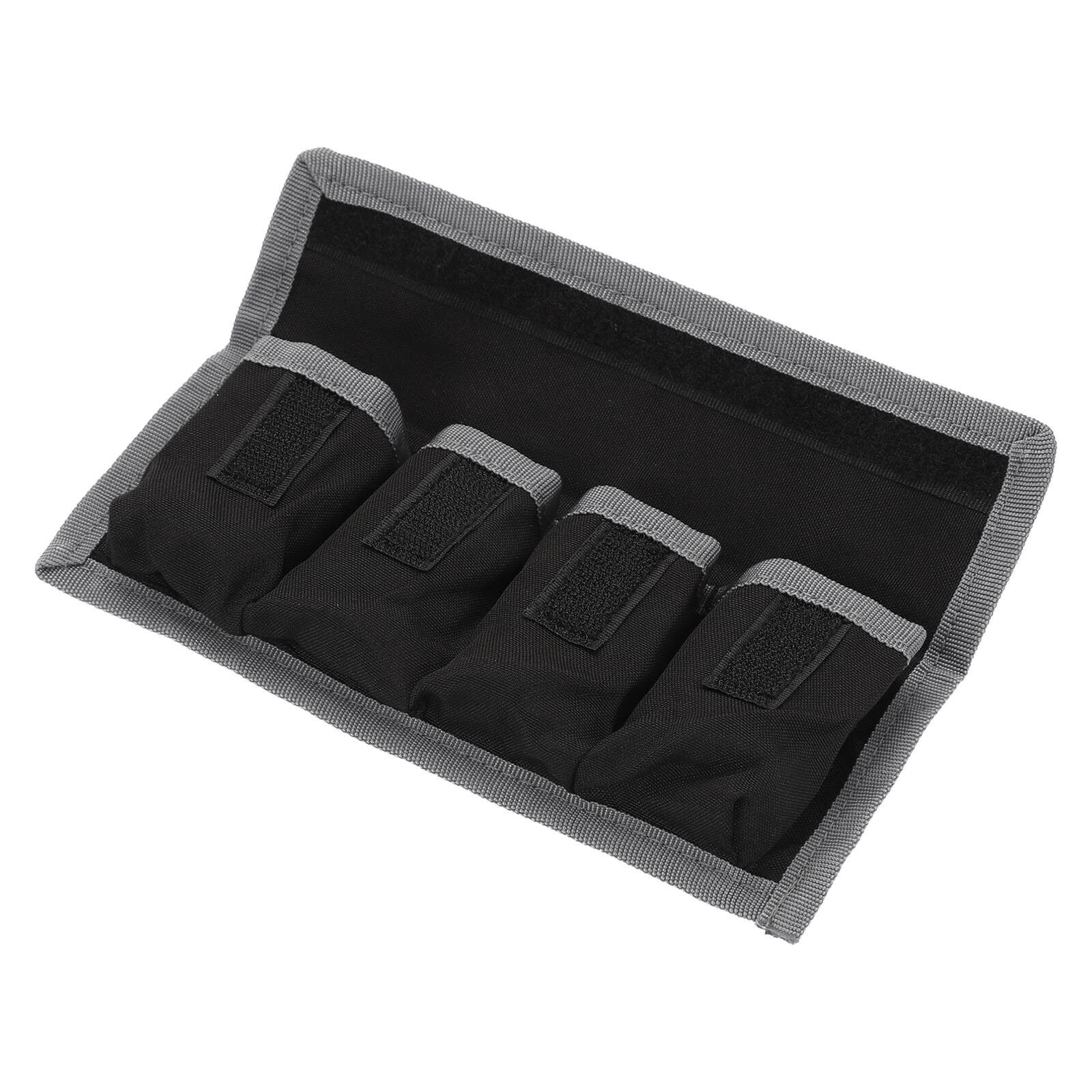Unique Bargains - Camera Battery Pouch, 4 Pocket Nylon Holder for AAA, LP-E6, LP-E8, NP-FW50, EN-EL14/15 - Gray
