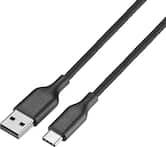 Best Buy essentials™ - 10' USB-C to USB Braided Charge-and-Sync Cable - Black