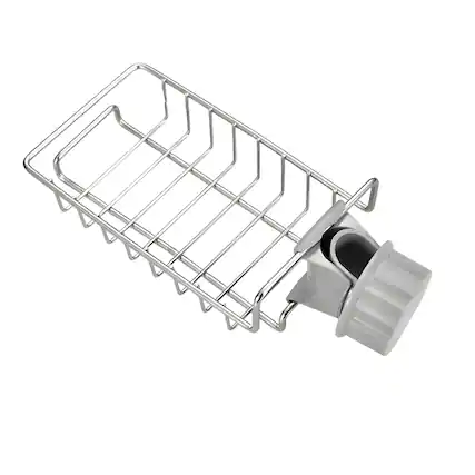 Front. Kitcheniva - Kitchen Dish Drain Rack For Sponge Soap & Dish Cloth - Silver.