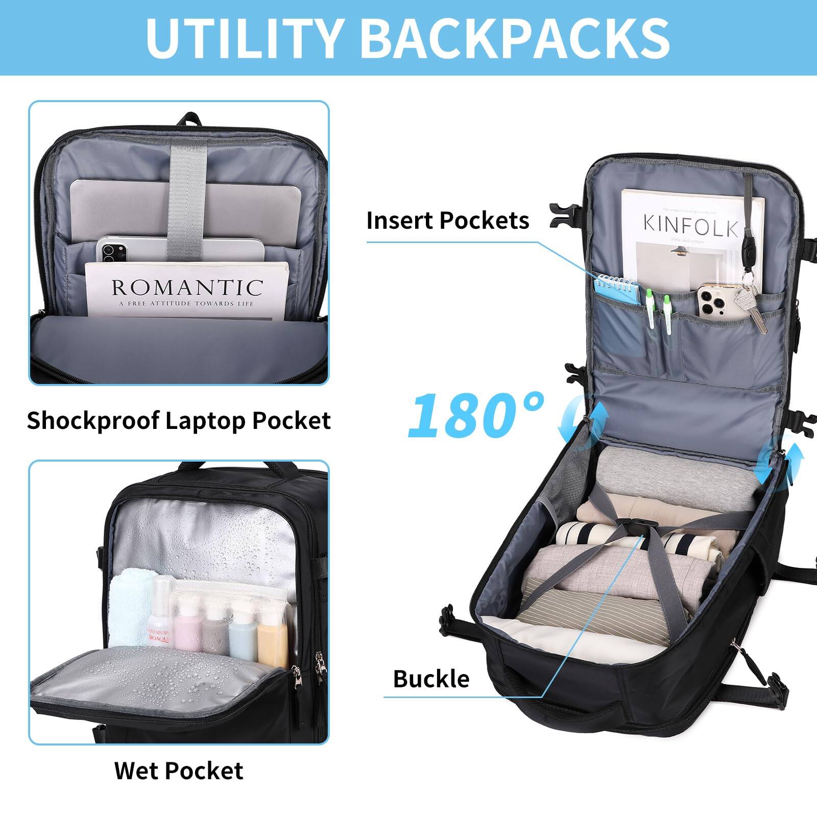 Cozy Serene Travel Backpack For Women Carry On Flight Approved Casual ...