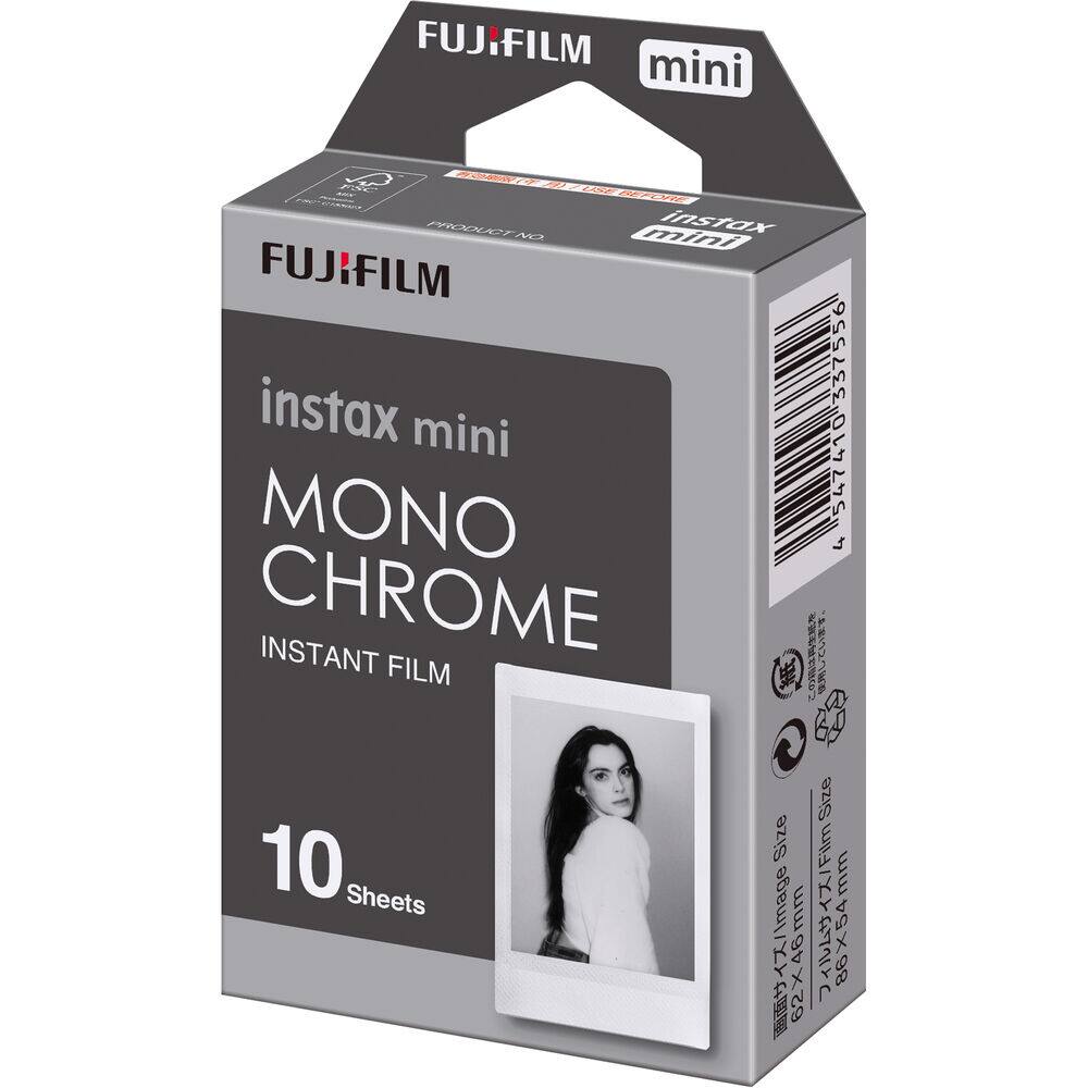 FUJIFILM mini PRODUETO N Instax mini FUJIFILM 337556 instax mini MONO CHROME INSTANT FILM A Size 10 Sheets / Image 62x46mm / Film Size 86x54mm