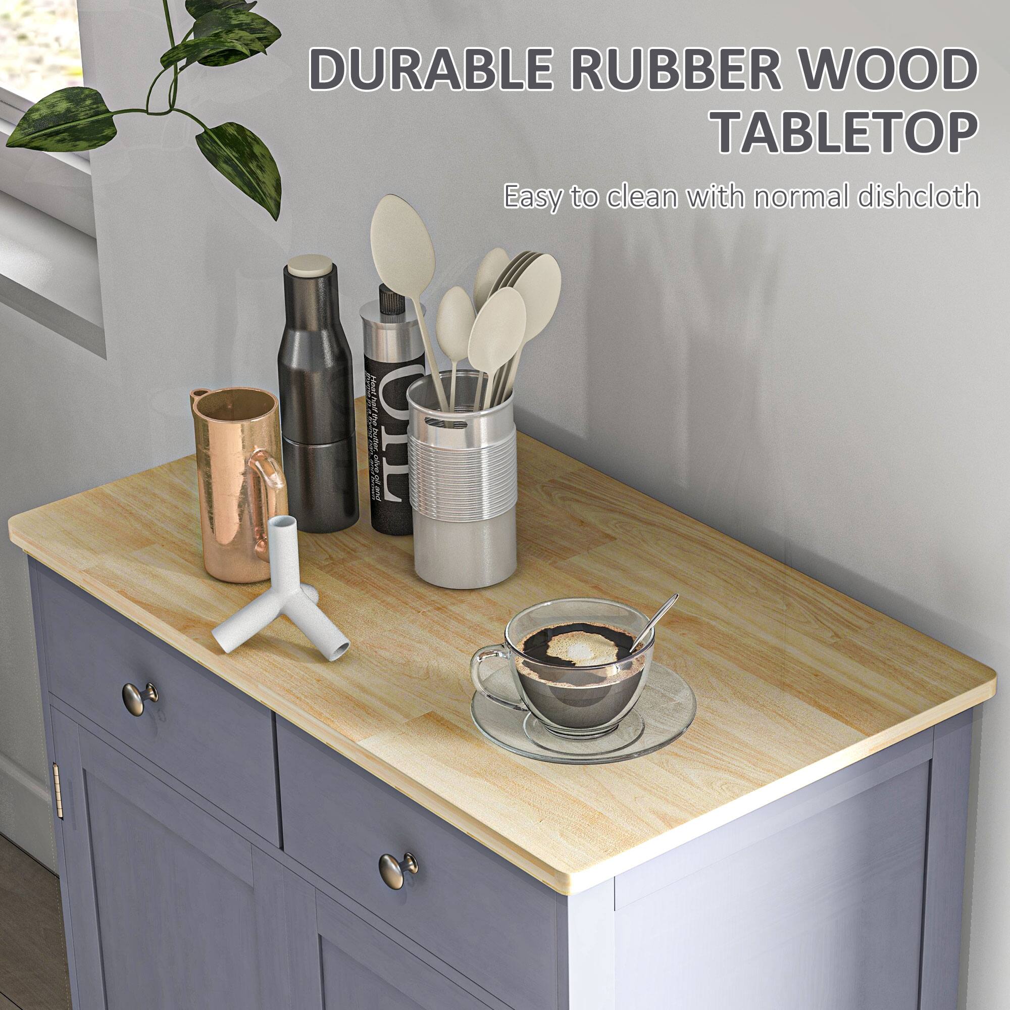 DURABLE RUBBER WOOD TABLETOP
Easy to clean with normal dishcloth