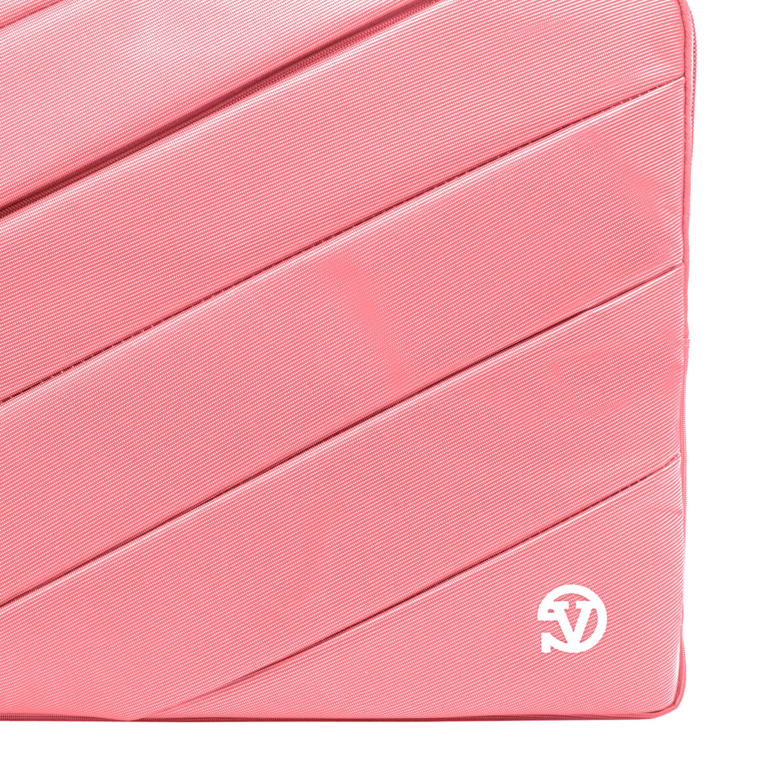 Alt View 9. Vangoddy - 15.6-inch Laptop Sleeve Nylon Shock-Absorbing Lining Dual Zippers Front, Rear Pockets - Pink.