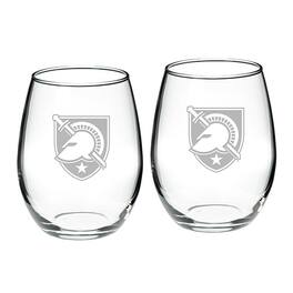 Jardine - Army Black Knights 2-Piece 21oz. Stemless Wine Glass Set - Multicolor