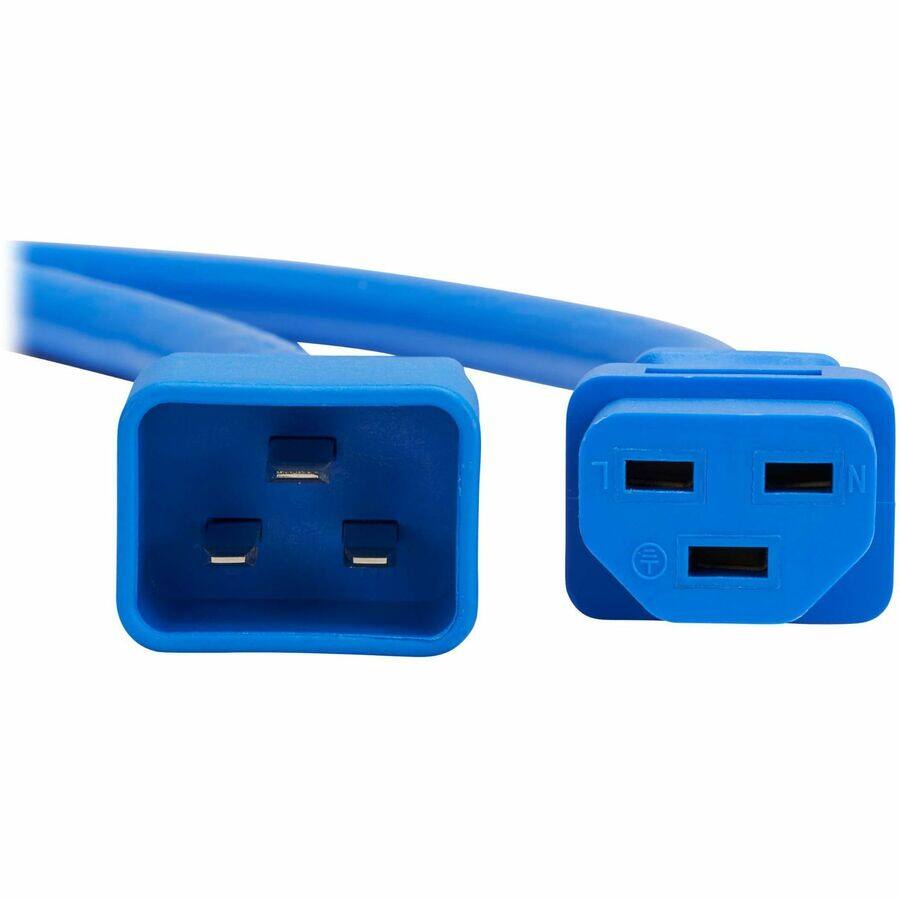 Alt View 4. Tripp Lite - Eaton Tripp Lite Series Power Cord, C20 to C21 - Heavy-Duty, 20A, 250V, 12 AWG, 4 ft. (1.2 m), Blue - For Network - Blue.