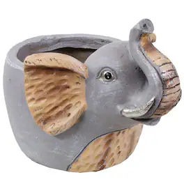 Sunnydaze - Magnesium Oxide Elsie the Elephant Indoor Plater Statue - 8.5 in - Light Gray