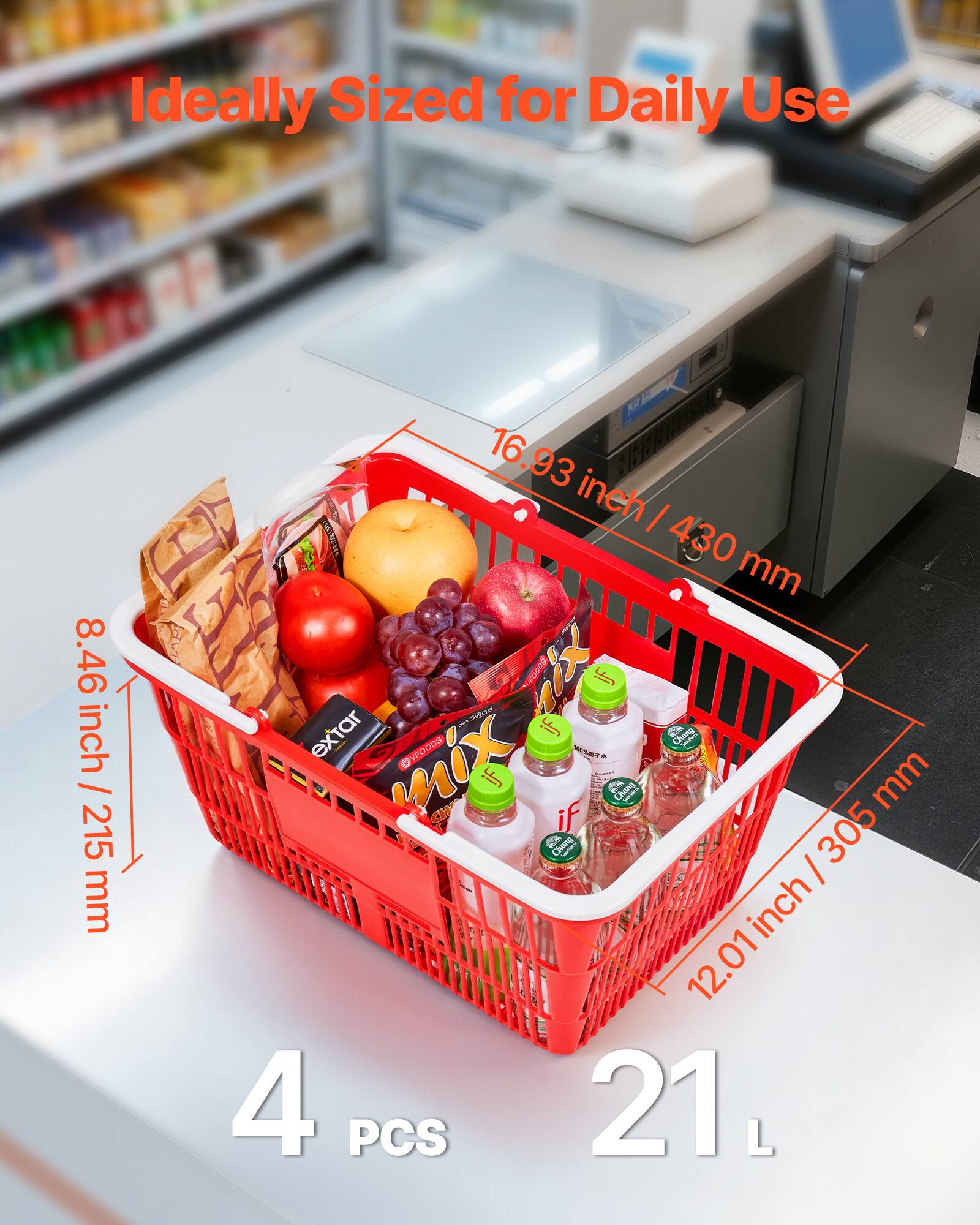 Ideally Sized for Daily Use

8.46 inch / 215 mm

16.93 inch / 430 mm

12.01 inch / 305 mm

4 PCS

21 L