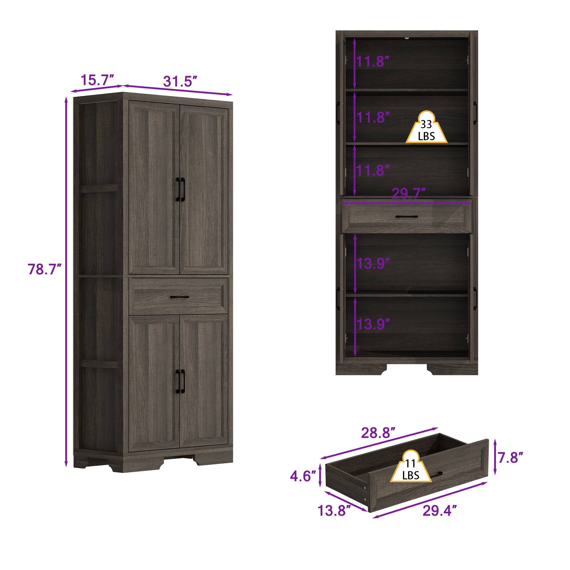 15.7", 31.5", 11.8", 11.8", 33 LBS, 11.8", 29.7", 78.7", 13.9", 13.9", 28.8", 4.6", 11 LBS, 7.8", 13.8", 29.4"