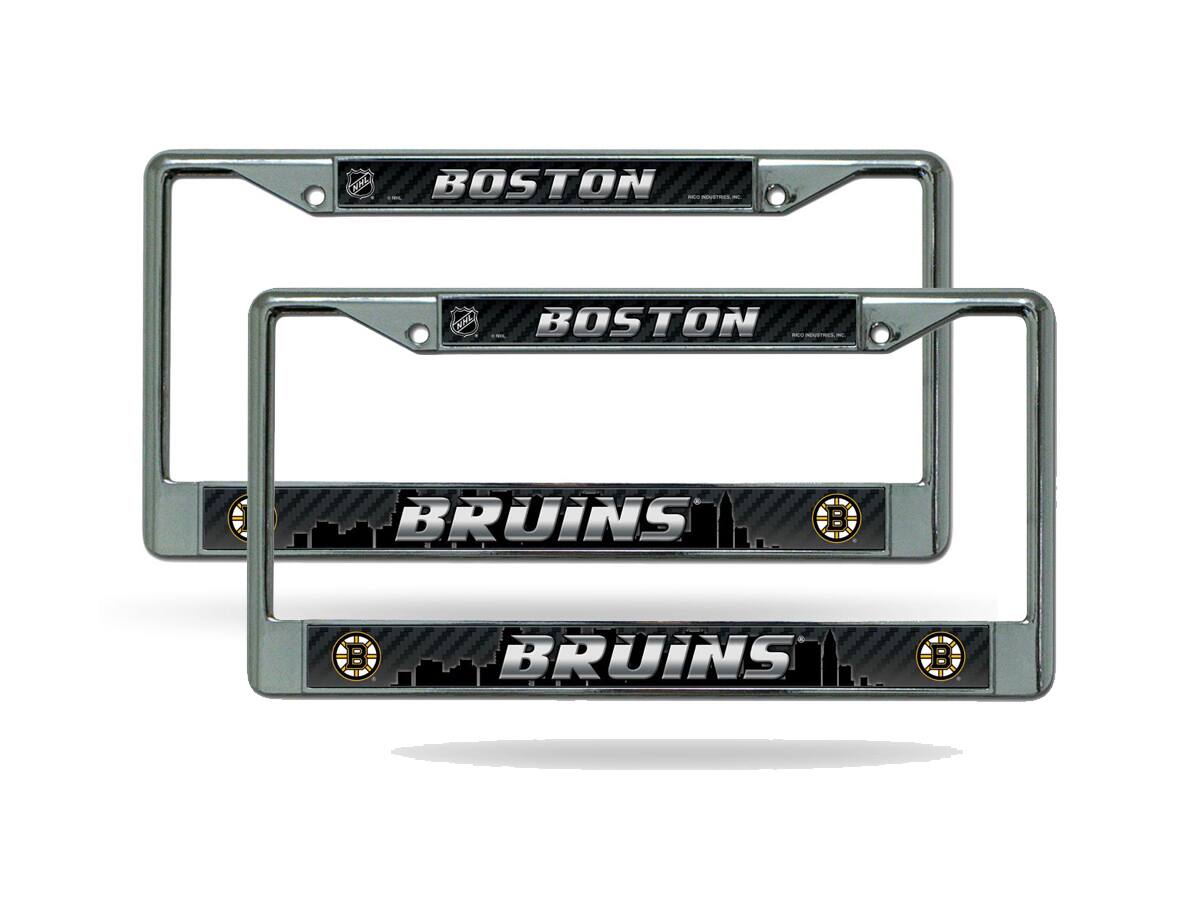 Boston Bruins NHL (Set of 2) Chrome Metal License Plate Frames