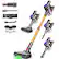 Front. COQOOL - Cordless Stick Vacuum Cleaner 450W/48Kpa, 45 Mins Max Runtime, for Pet Hair Car Carpet Hardwood Floor - Gold.