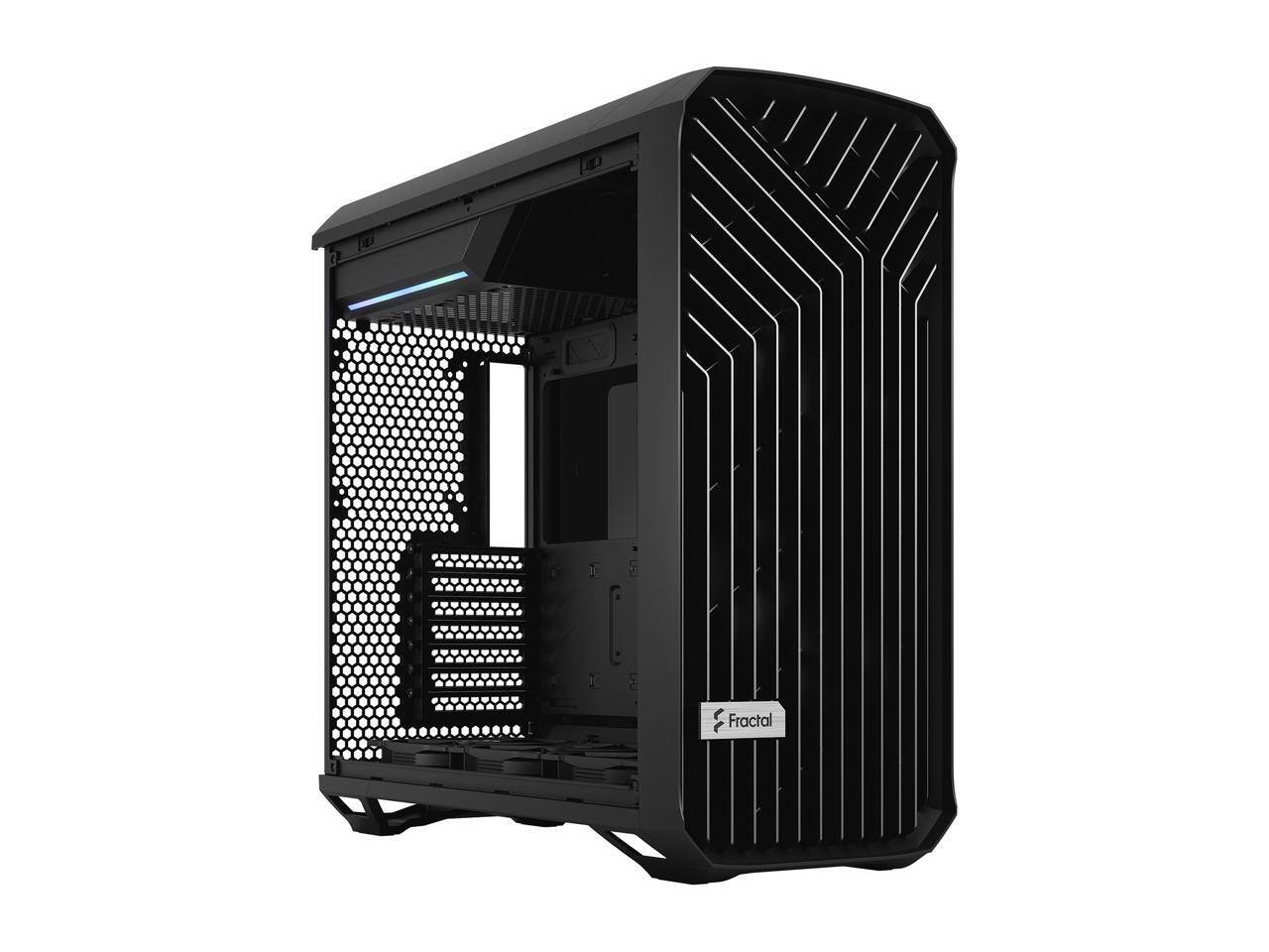 Alt View 2. Fractal Design - Fractal Design Torrent Black E-ATX Tempered Glass Window High-Airflow Mid Tower Computer Case - Black.