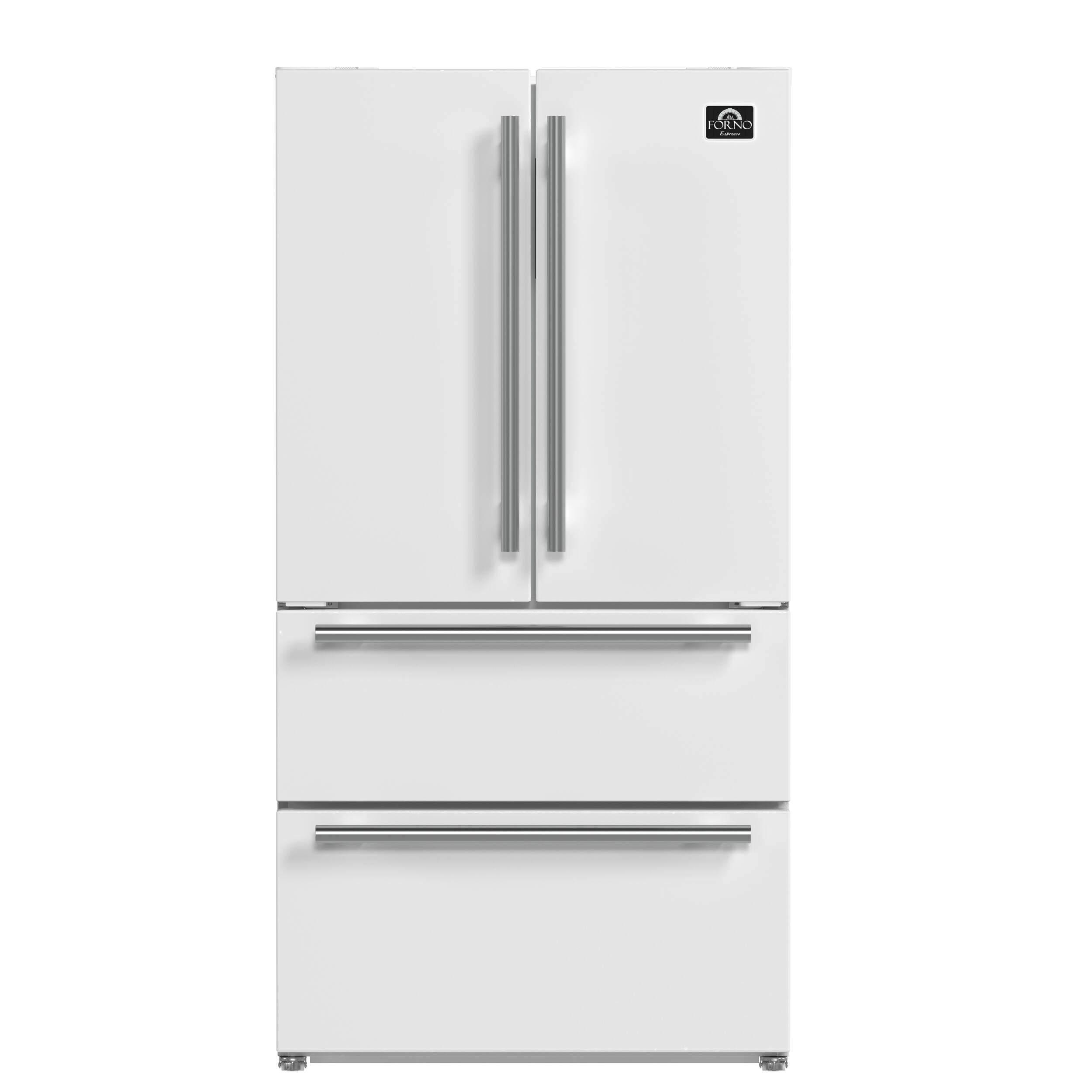 Angle. Forno Appliances - Moena Espresso 19.2 Cu. Ft. Freestanding Refrigerator with French Doors and Automatic Ice Maker - White.