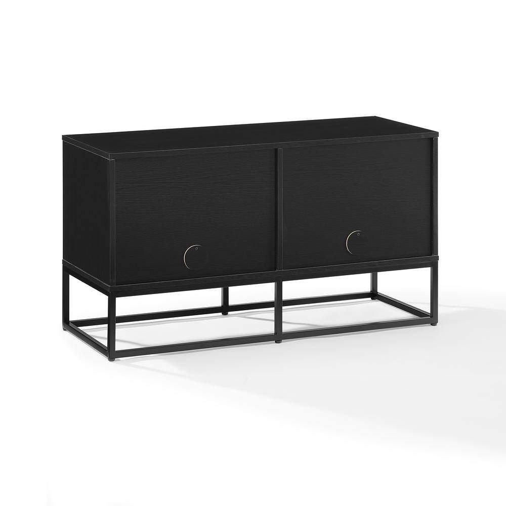 Alt View 2. Crosley Furniture - Enzo Medium Record Player Stand With Vinyl Storage - Black.