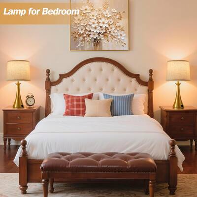 bedroom dresser lamps Maxax Bubble Glass Table Lamps for Living Room Set of 2, 23 inch Modern Gold Bedside Nightstand Lamps for Bedroom