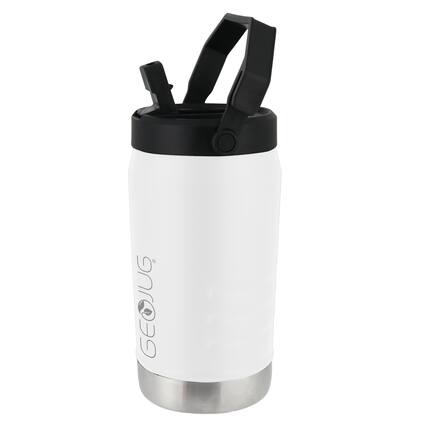 Front. Brentwood - Brentwood Geojug Vacuum-insulated Stainless Steel Sports Water Jug With Spout Straw Lid, And Handle With Fence Hook - Cream.