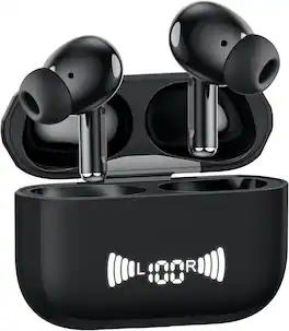PRIMEPLUS - Bluetooth 5.3 Wireless Earbuds, 40H Playtime, ENC Mic, IP5 Lightweight Comfort Fit for Sports & Travel - Black