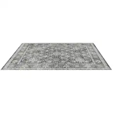 Front. VEVOR - Area Rug, 8 x 10 ft Large Washable Rug, Non-Slip and Tear-Resistant Soft Carpet, Pet & Child Friendly Vintage Area Rugs - Gray.