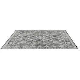 VEVOR - Area Rug, 8 x 10 ft Large Washable Rug, Non-Slip and Tear-Resistant Soft Carpet, Pet & Child Friendly Vintage Area Rugs - Gray