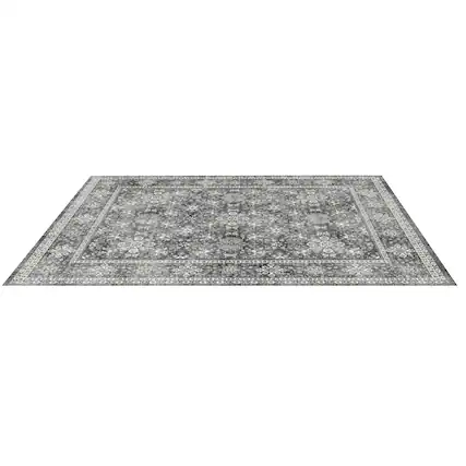 Front. VEVOR - Area Rug, 8 x 10 ft Large Washable Rug, Non-Slip and Tear-Resistant Soft Carpet, Pet & Child Friendly Vintage Area Rugs - Gray.