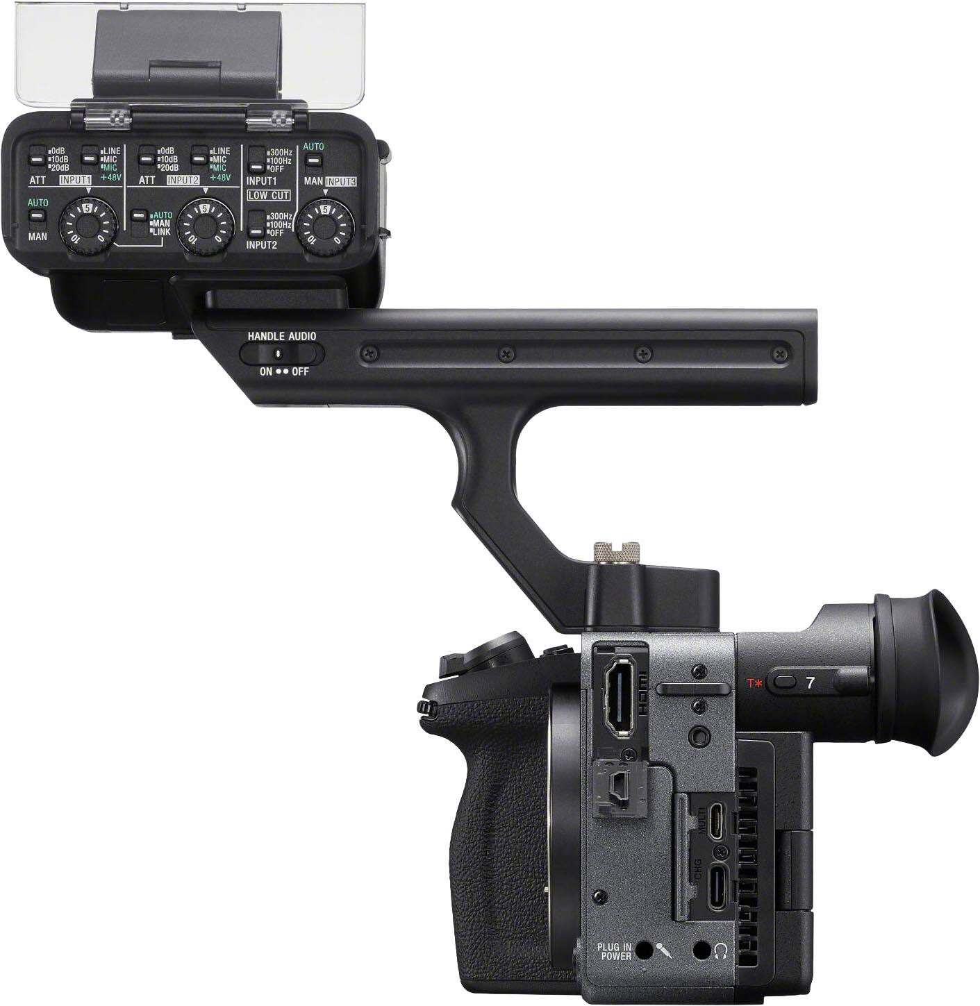 The image features a camera with a microphone attached to it. The camera is positioned on a tripod, and the microphone is connected to the camera. The camera is equipped with a detachable microphone, which can be easily removed and used separately. The microphone is designed to capture high-quality audio, making it ideal for recording interviews, podcasts, or other audio-related projects.