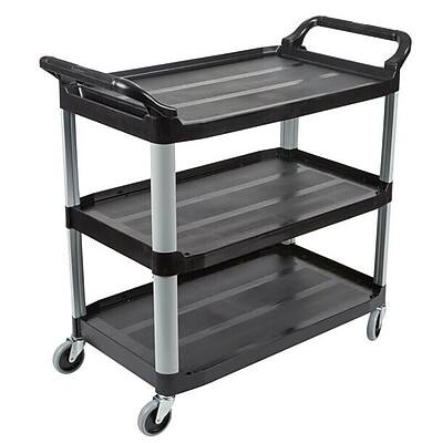 Front. RubberMaid - Rubbermaid Commercial X-tra Utility Cart; Black - Black.