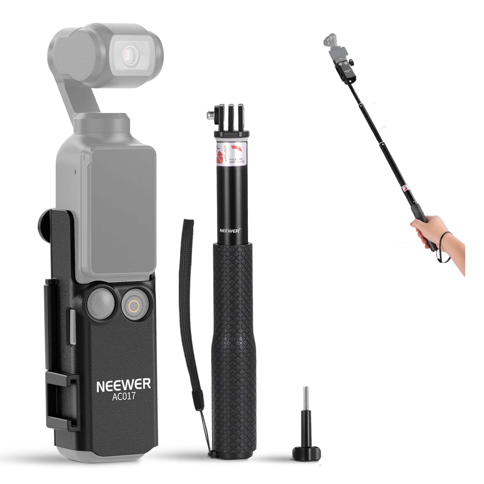Neewer - Pocket 3 Extension Adapter + Selfie Stick