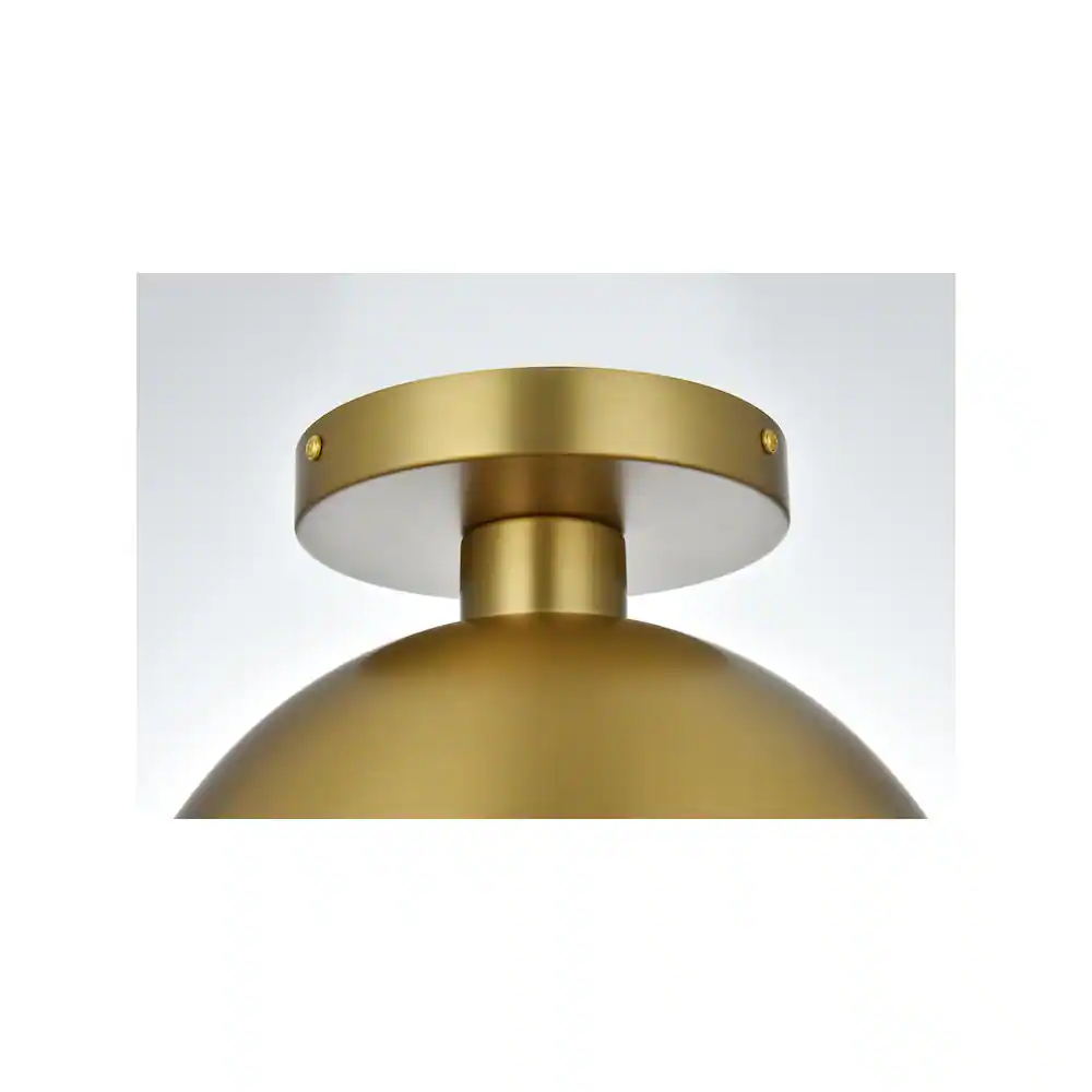 Alt View 4. Living District - Eclipse 10 Inch Flush Mount Ceiling Light Frosted White Shade in Satin Gold - Satin Gold And Frosted White.