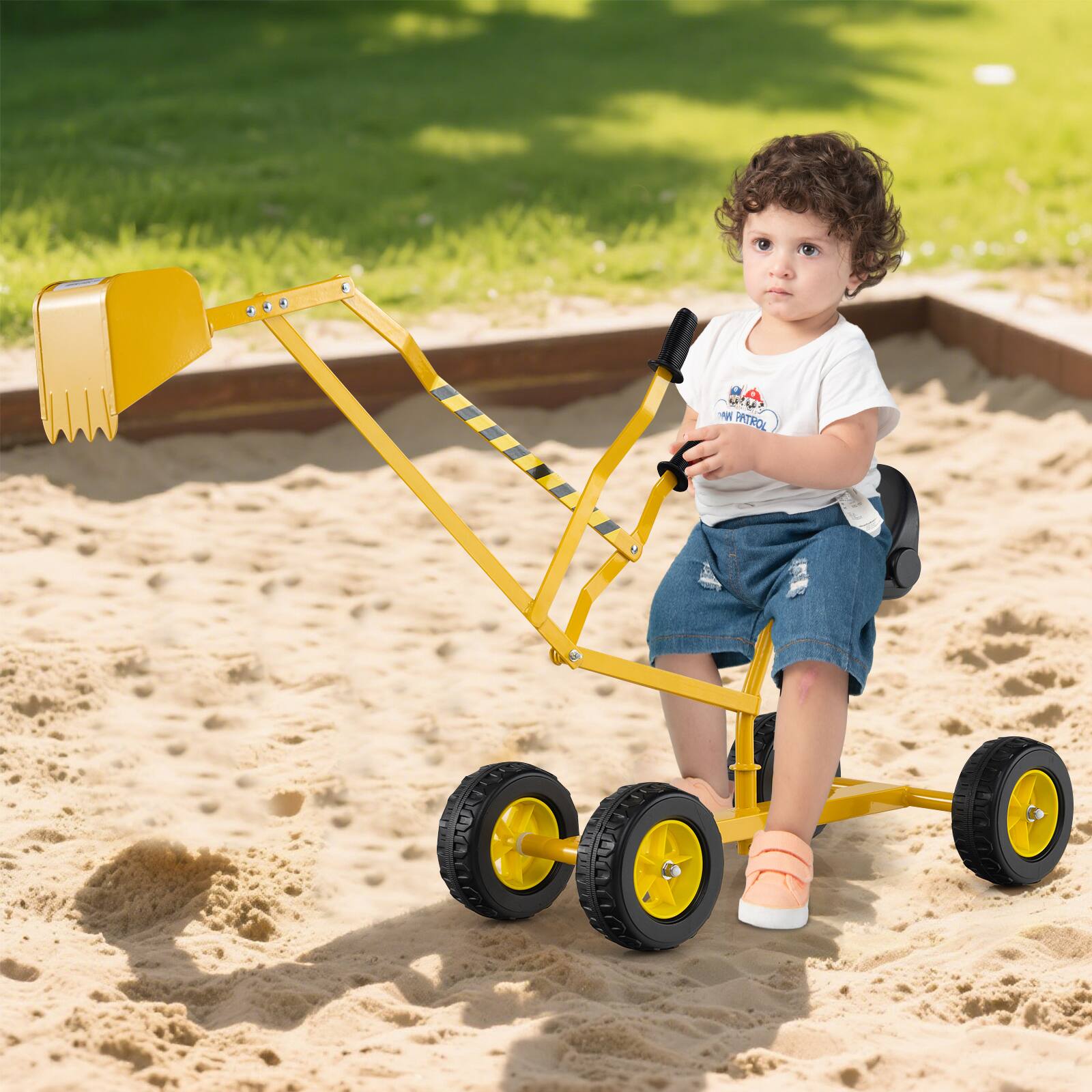 Alt View 1. Gymax - Gymax Sand Digger for Kids w/2-Handed Controls Flexible Shovel 360° Rotatable Function Yellow - Yellow.