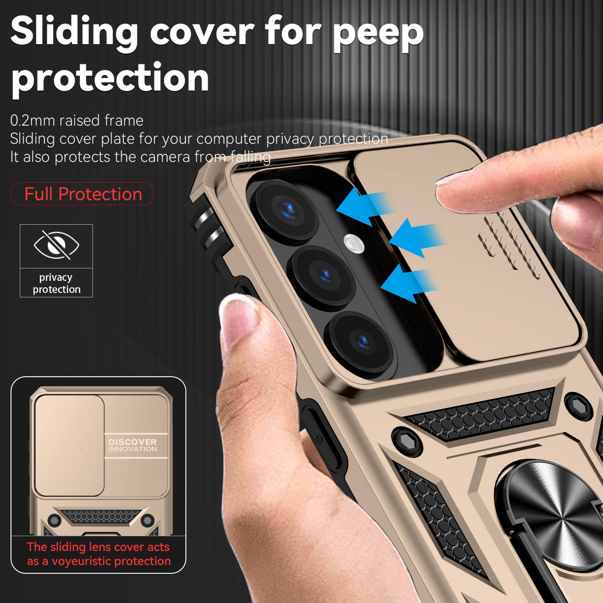 Sliding cover for peep protection

0.2mm raised frame
Sliding cover plate for your computer privacy protection
It also protects the camera from falling

Full Protection

privacy protection

DISCOVER INNOVATION

The sliding lens cover acts as a voyeuristic protection