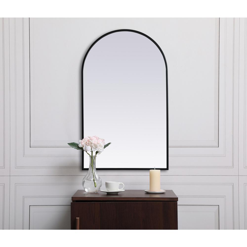 Alt View 3. Elegant Decor - Metal Frame Arch Mirror 22x36 Inch in Black - Black.