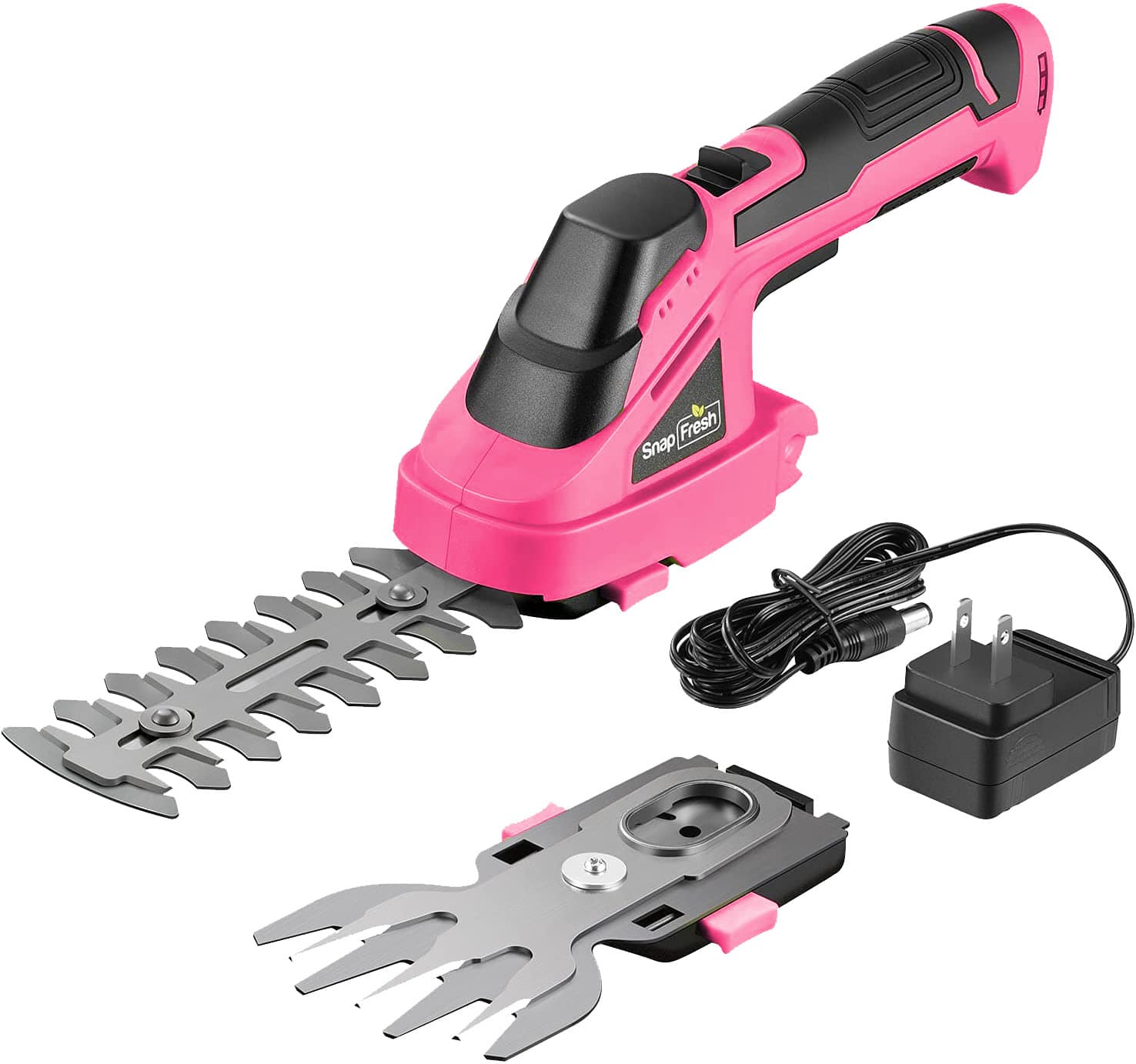 SnapFresh - 2 in 1 7.2V Cordless Grass Shear and Hedge Trimmer with Battery and Charger - Pink