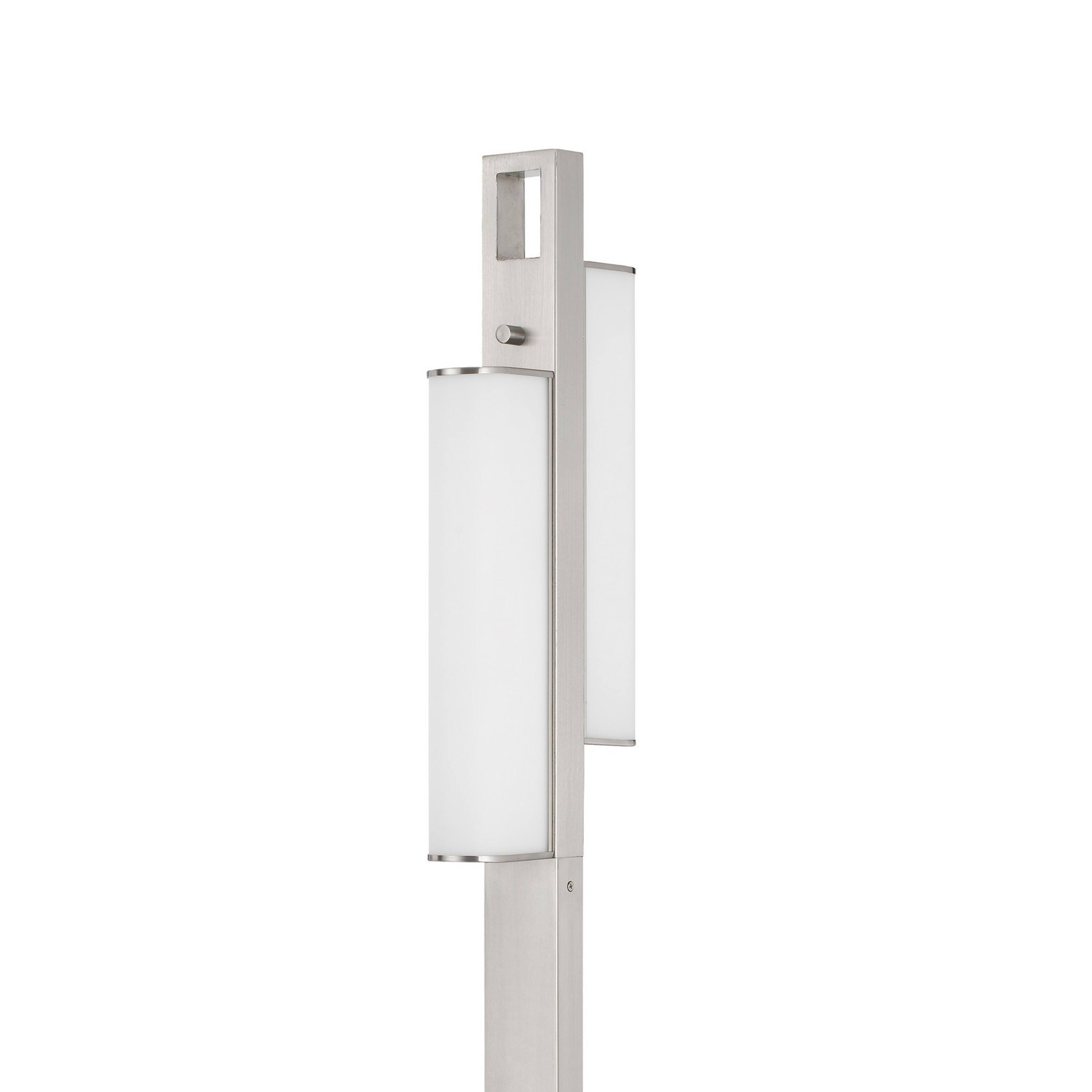 Left. Manhattan Lane - Mora Floor Lamp w Dimmer Switch, 2 Ports, Dual LED, Chrome 61 Inch.