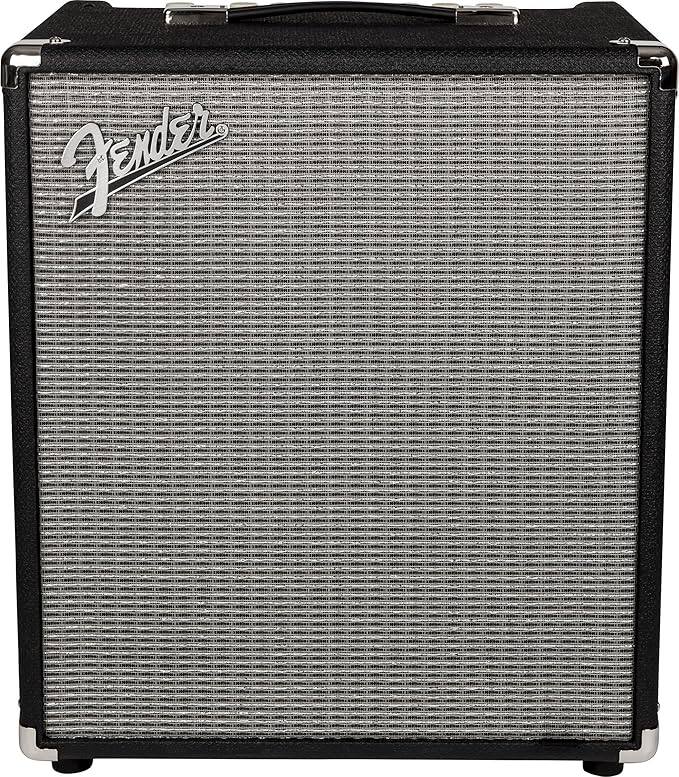 Front. Fender - Fender Rumble 100 Bass Amp, 100 Watts, with 2-Year Warranty - Black/Silver.
