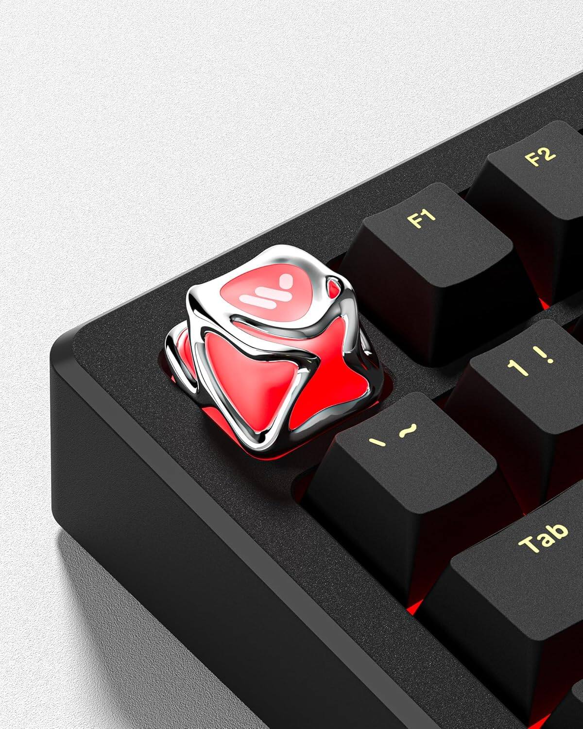 Left. Womier - 1U Metal Translucent Keycaps for Mechanical Keyboard,Transparent Keyboard caps Shine Through,only 1pcs - Silver.