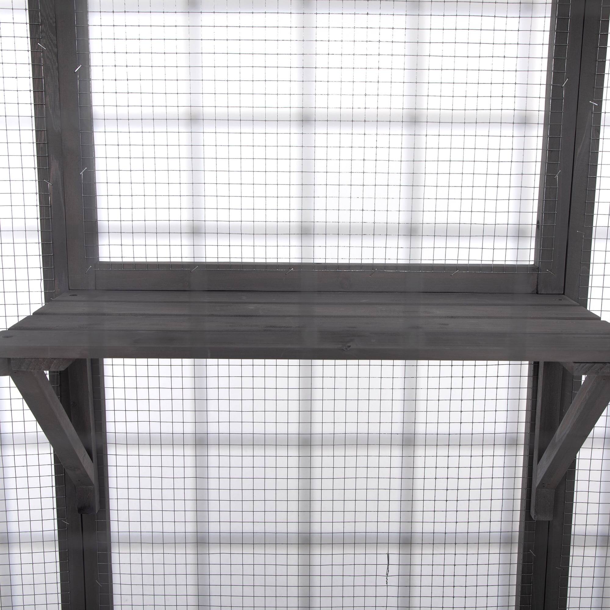 Alt View 1. Pefilos - 70" Outdoor Cat Houses, Large Wood Cat Enclosure with 6 Platforms for Multiple Cats, Cat Shelter Cage.