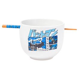 DC Universe - DC Comics Batman Manga Panels 20oz Ceramic Ramen Bowl with Chopsticks - Blue