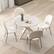 Back. Costway - Round Dining Table 36" Faux Marble Tabletop Rubber Wood Legs Kitchen - White.