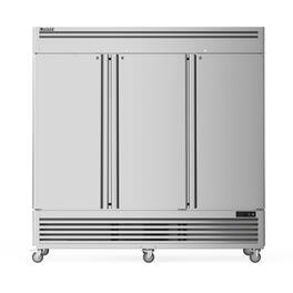 Coolski - 82" W Commercial Refrigerator 72 Cu.ft 3 Door Reach-in Refrigerator for Kitchen - Silver