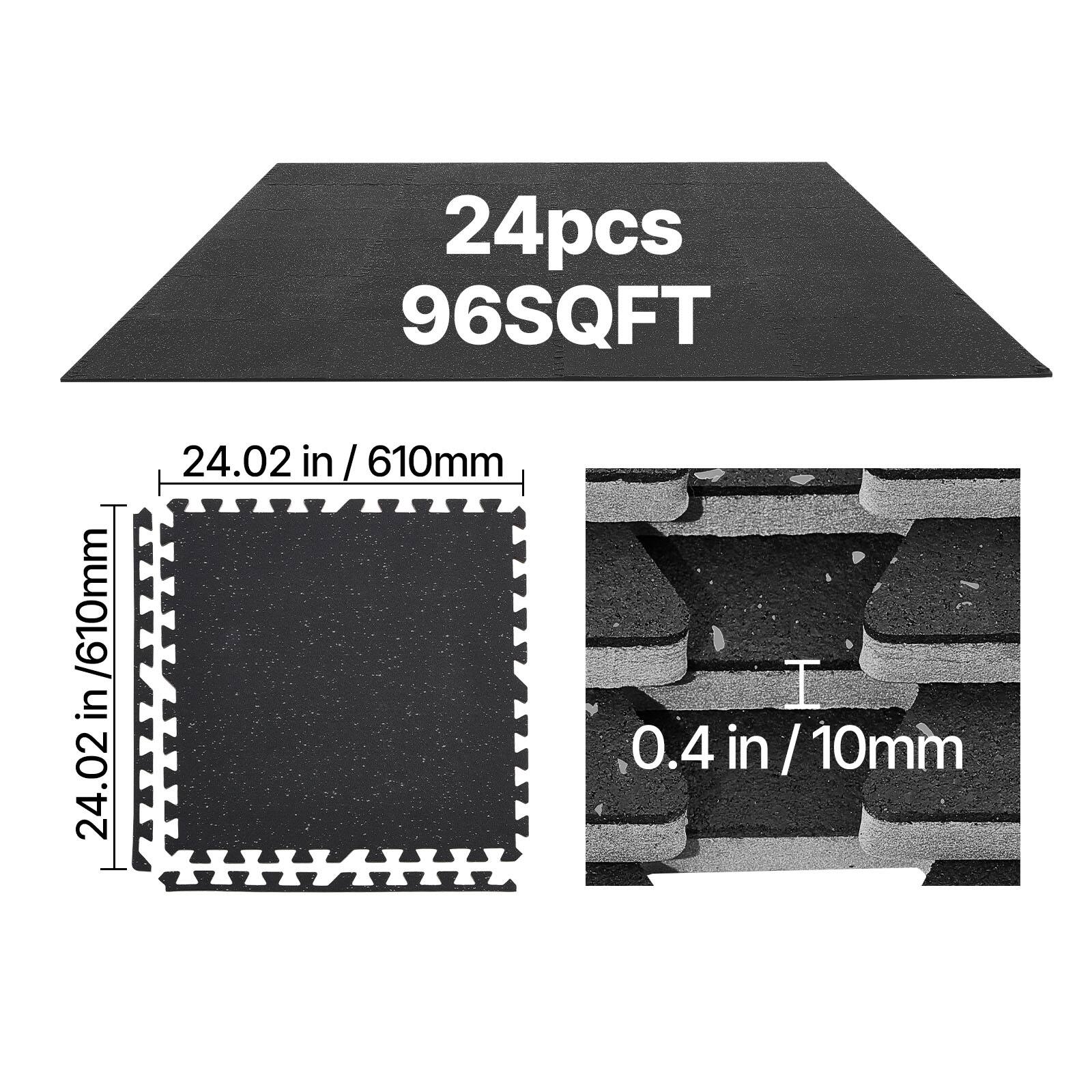 24pcs 96SQFT  
24.02 in / 610mm  
0.4 in / 10mm