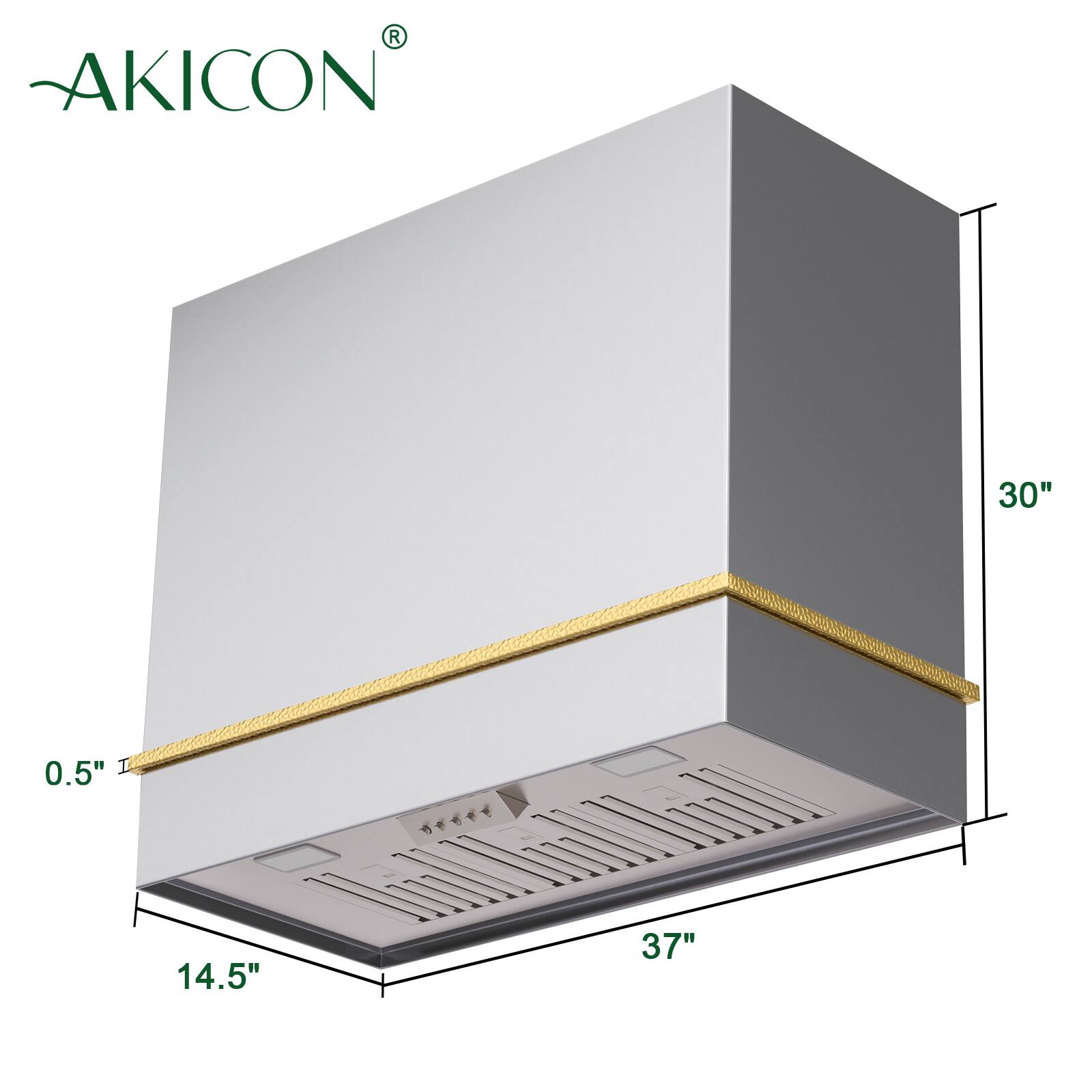 AKICON  
30" x 14.5" x 37"  
0.5"