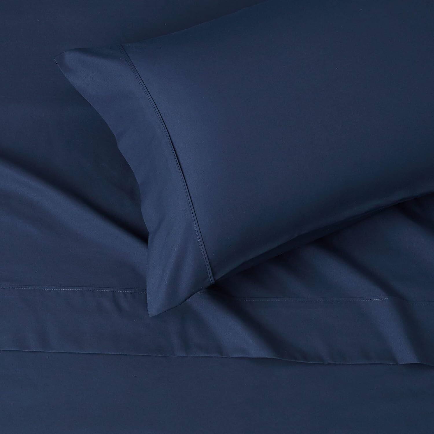 Back. Hivvago - Twin XL Navy Blue 4-Piece Soft Wrinkle Resistant Microfiber/Polyester Sheet Set - Navy Blue.