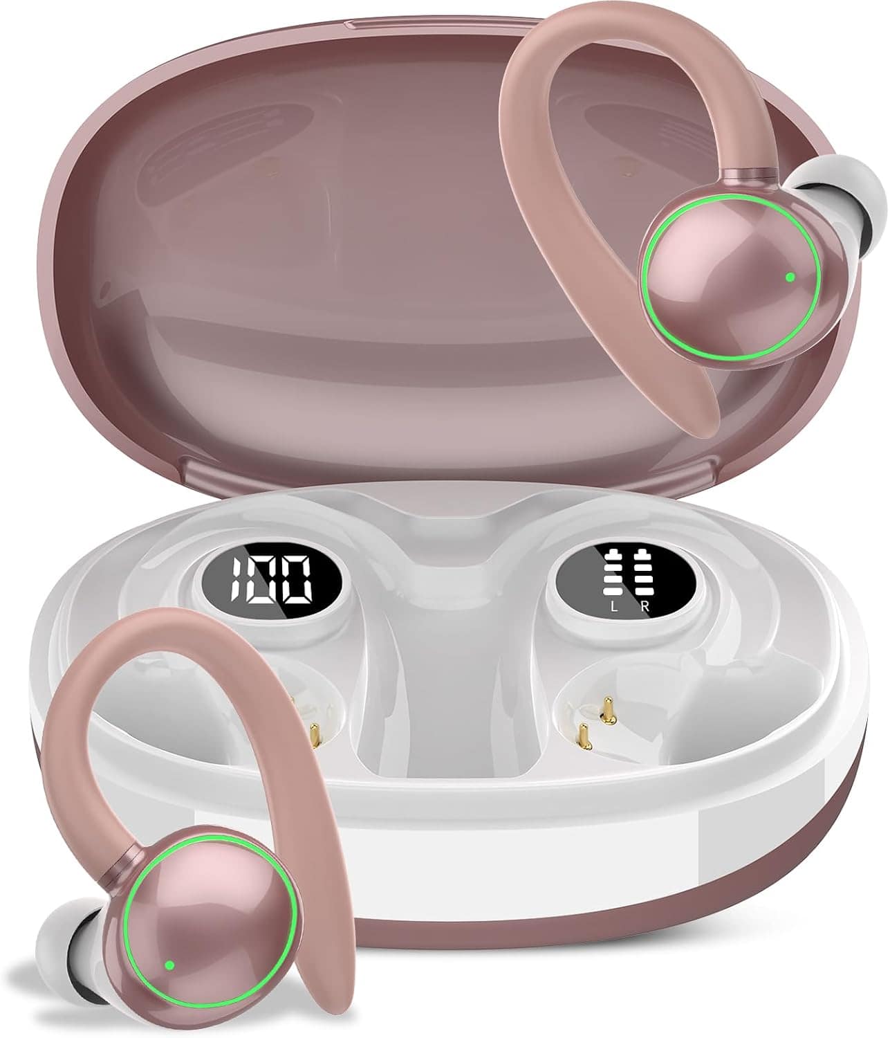 PRIMEPLUS - Wireless Earbuds, Bluetooth 5.4 Sport Earbuds with ENC Noise Cancelling Mic, 48H Playtime, Ear Hooks, Deep Bass - Rose Gold price history on PriceWatchPro