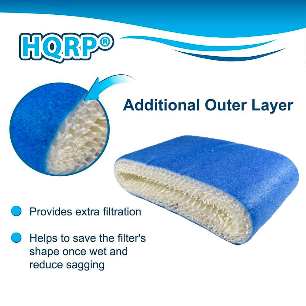 HQRP® Additional Outer Layer  
- Provides extra filtration  
- Helps to save the filter's shape once wet and reduce sagging