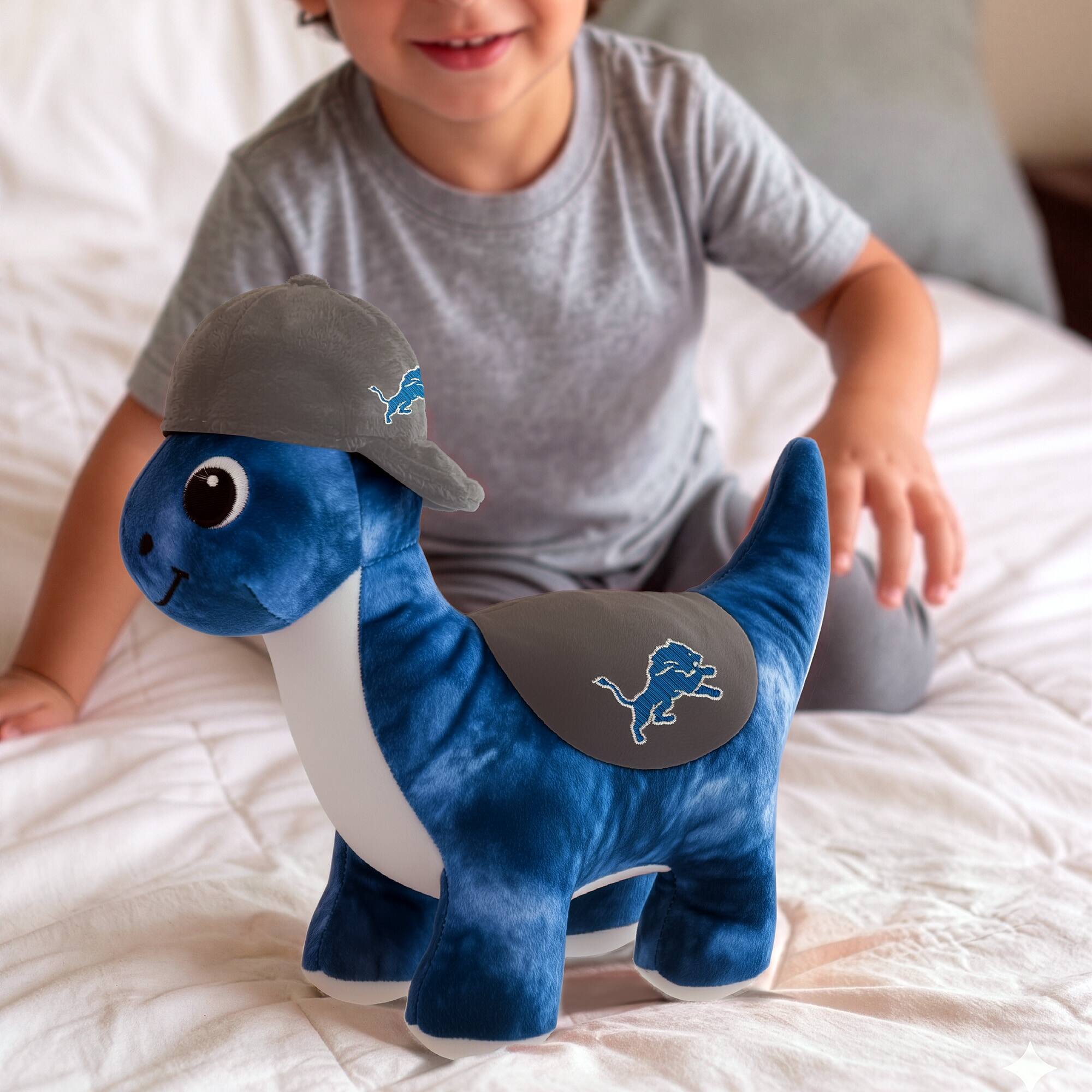 Alt View 2. Sporticulture - Detroit Lions Huddle Plush Fanasaur - Multicolor.