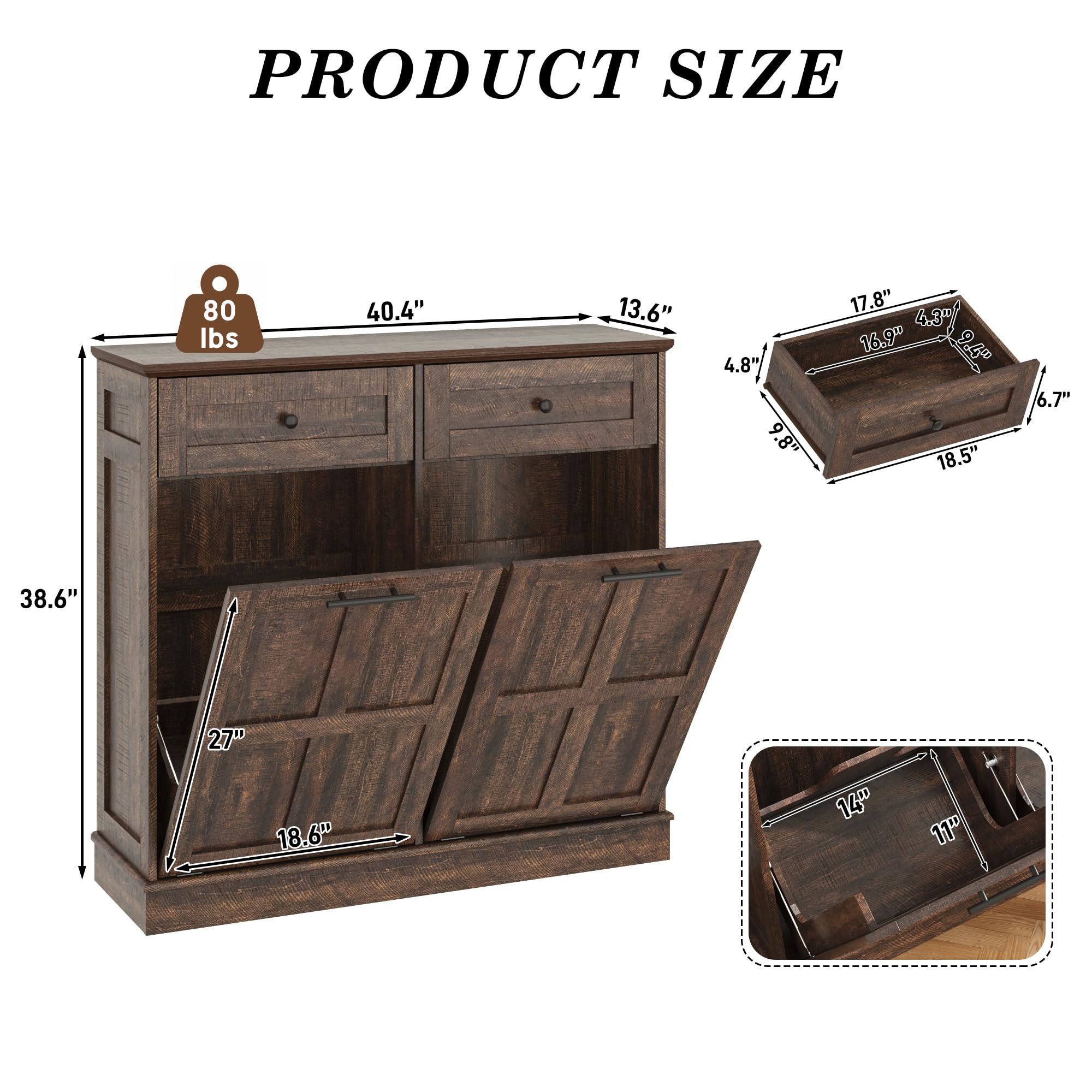 PRODUCT SIZE  
80 lbs  
40.4"  
13.6"  
4.8"  
4.8"  
9.8"  
17.8"  
4.3"  
16.9"  
9.49"  
18.5"  
6.7"  
38.6"  
27"  
18.6"  
14"  
11P