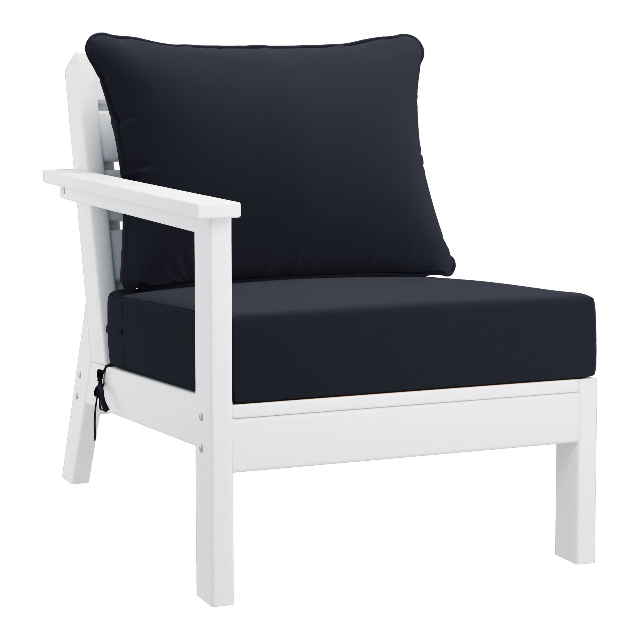 Alt View 1. WestinTrends - WestinTrends Avalon Outdoor 6-Piece Modular Sectional Patio Furniture Sofa Set - White/Navy Blue.