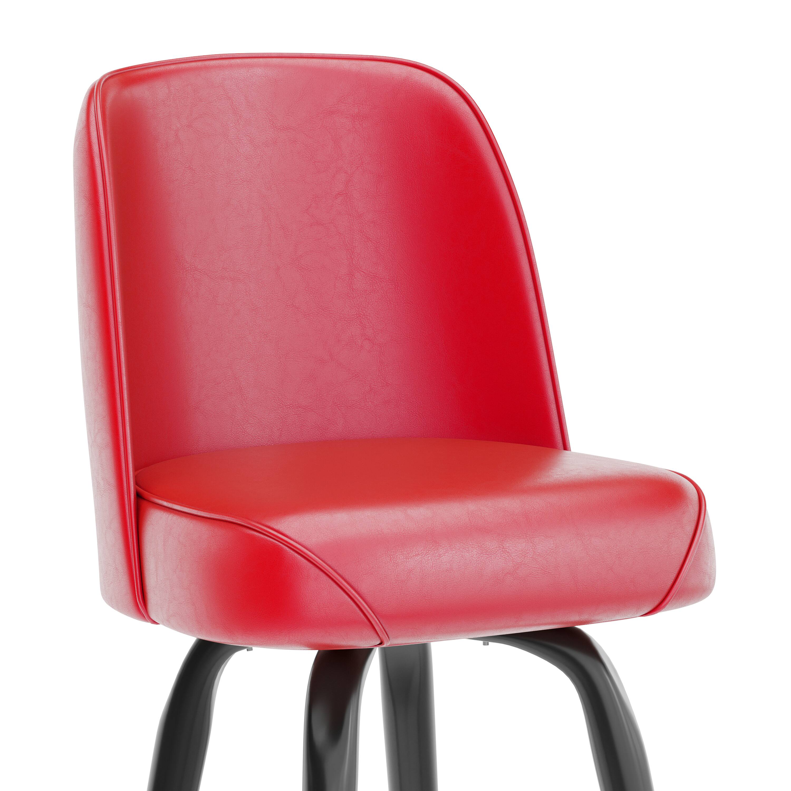 Alt View 9. Emma + Oliver - Metal Barstool with Swivel Bucket Seat - Red.