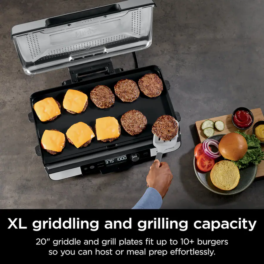 Ninja Sizzle Pro XL 20 Inch Indoor Griddle & Grill with ProTemp IQ ...